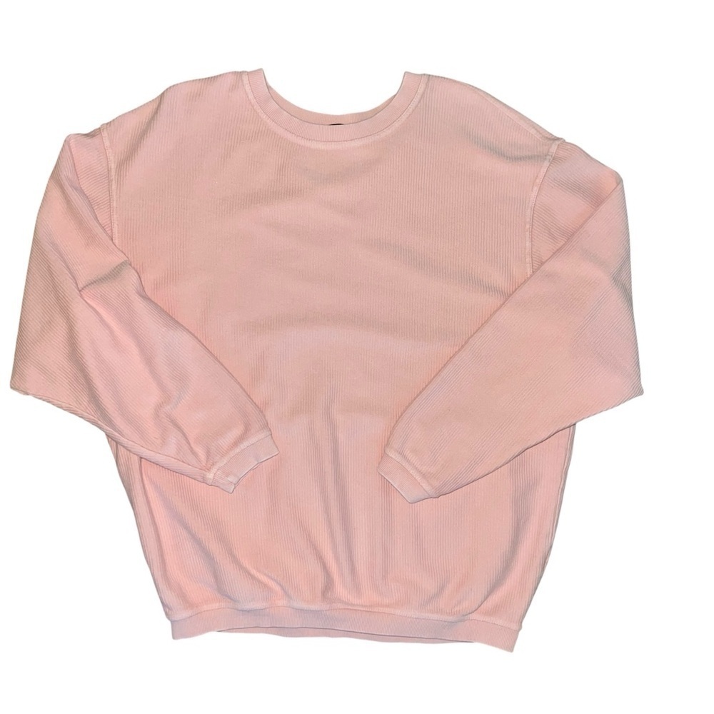 Pink Ribbed Pull Over size Large